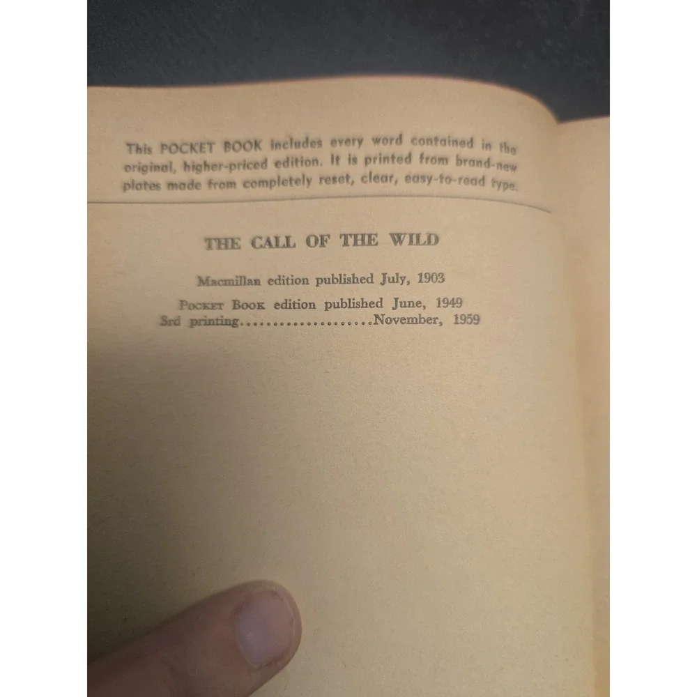 The Call Of The Wild Classic Adventure Paperback Book by Jack London 1959